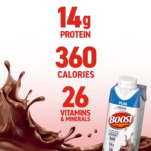 BOOST Plus Nutritional Drink, Rich Chocolate, 8 fl oz (Pack of 24)