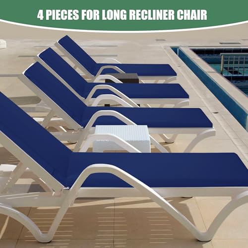 Chaise Lounge Cushions Outdoor Set of 2 - Waterproof and Fade Resistant Sun Lounger Replacement Cushions - Patio Lounger Pads with Removable Cover for Pool, Deck, Lawn, 72 x 21 x 3 Inch, Teal