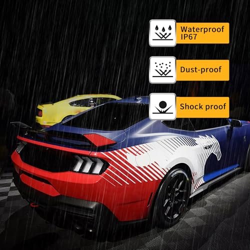 VLAND LED Rear Lights Compatible with Mustang 2015-2023 w/Sequential Turn Signal (5-Modes Switchable Lighting), Clear Lens Taillight Assembly, Passenger&Driver Sides (Clear)