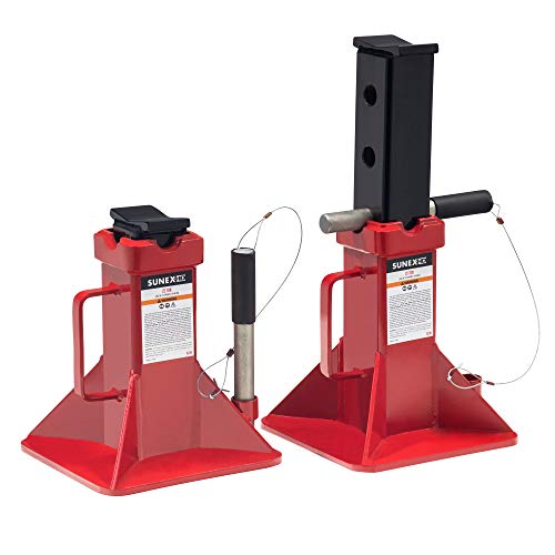 Sunex 1410 10-Ton, High Height, Pin Type, Jack Stands, Pair