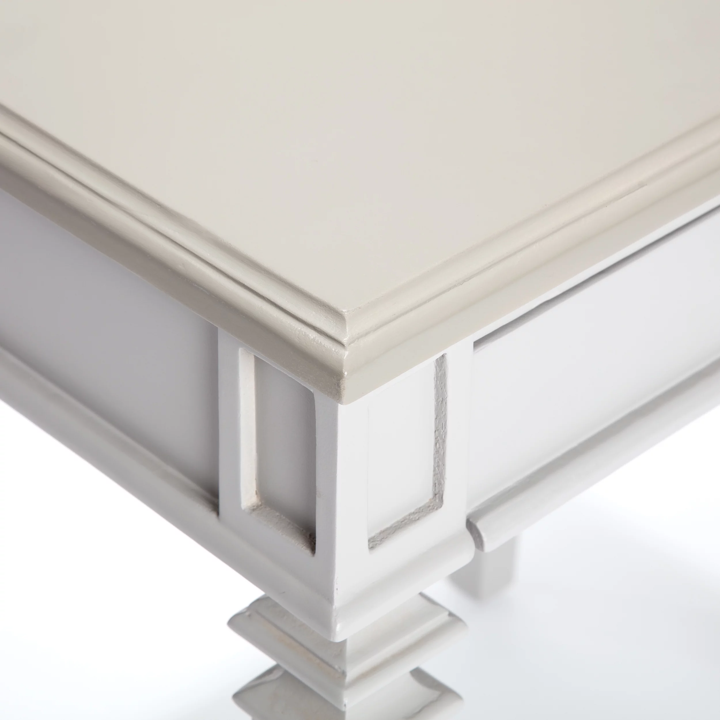 Finch Benson Traditional Solid Wood End Table Nightstand with Drawer, Light Gray