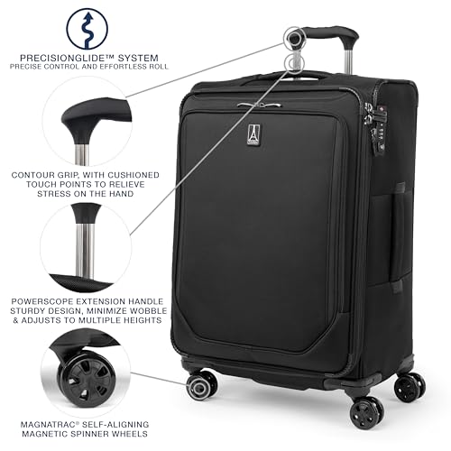 Travelpro Crew Classic Lightweight Softside Expandable Checked Luggage, 8 Wheel Spinner Suitcase, TSA Lock, Men and Women, Checked Large 29-Inch, Patriot Blue