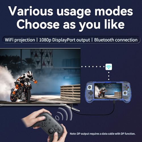 RG556 Handheld Retro Gaming Console 28 Emulators 42K+ Preloaded Games 5.48” AMOLED Display Android 13 Unisoc T820 8K TV Output Portable Video Game Console for Kids & Adults (Blue-256G)
