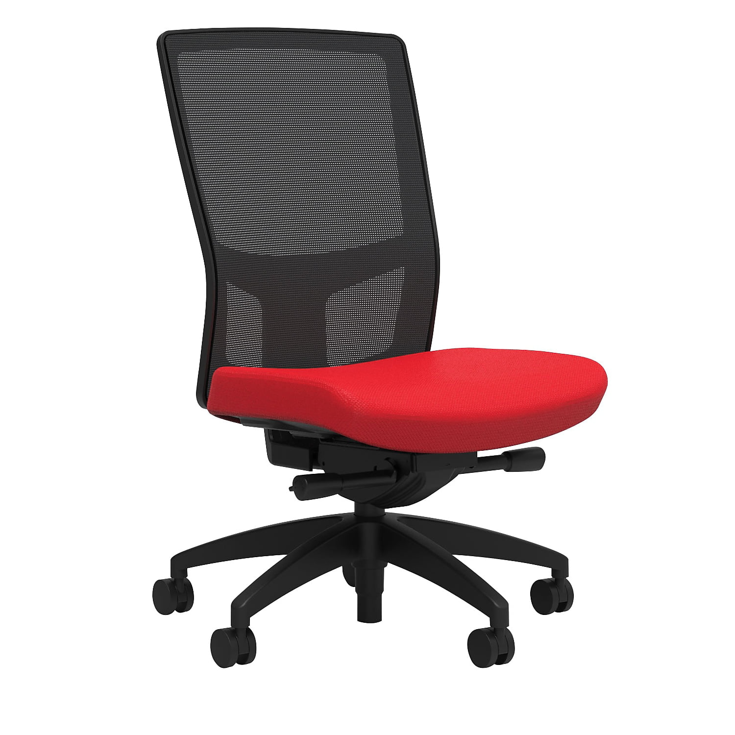 Union & Scale Fabric Task Chair Ruby Red Integrated Lumbar ArmlessTilt 52305
