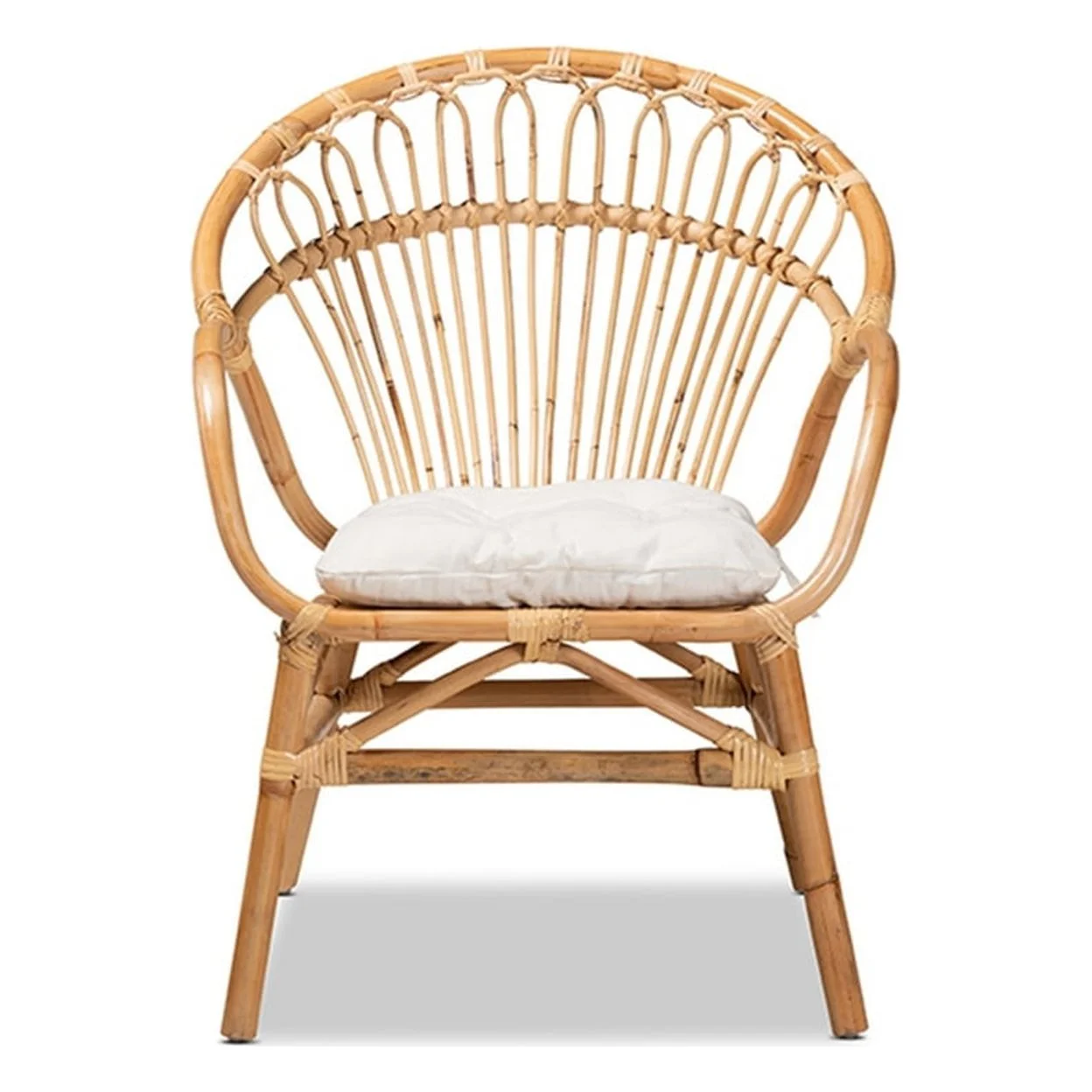 Baxton Studio Benicia Modern Bohemian Natural Brown Rattan Dining Chair