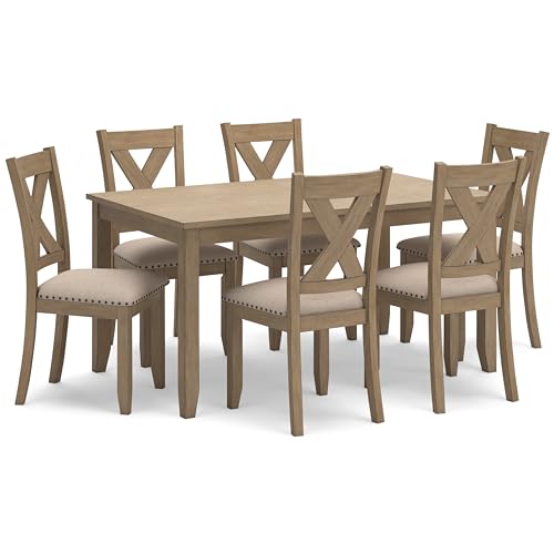 Signature Design by Ashley Caitbrook Rustic 7 Piece Dining Set, Include Table and 6 Chairs, Gray
