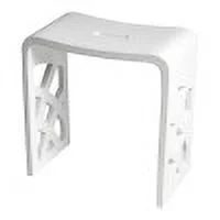 ABST88 Designer White Matte Solid Surface Resin Bathroom / Shower Stool