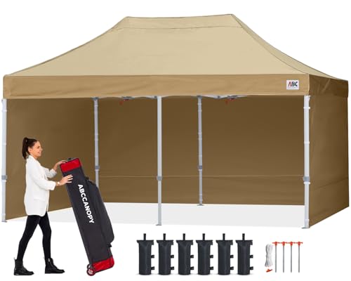 ABCCANOPY Easy Pop Up Canopy Tent with Sidewalls 10x10 Commercial -Series, White