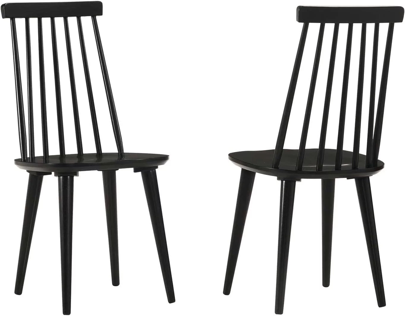 Dining Chairs Set of 2 Wood Dining Room Chair Black Spindle Side Kitchen Room Country Farmhouse Chairs Black