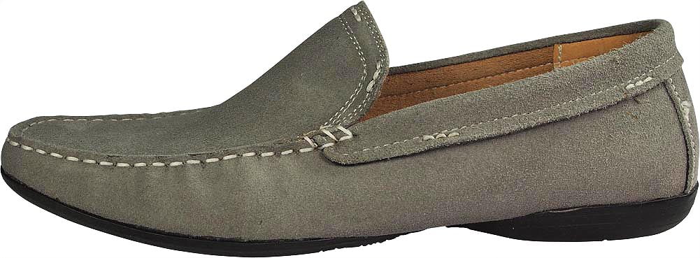 Masimo Mens Leather Driving Shoes Adult Male Slip on Loafers Grey 6