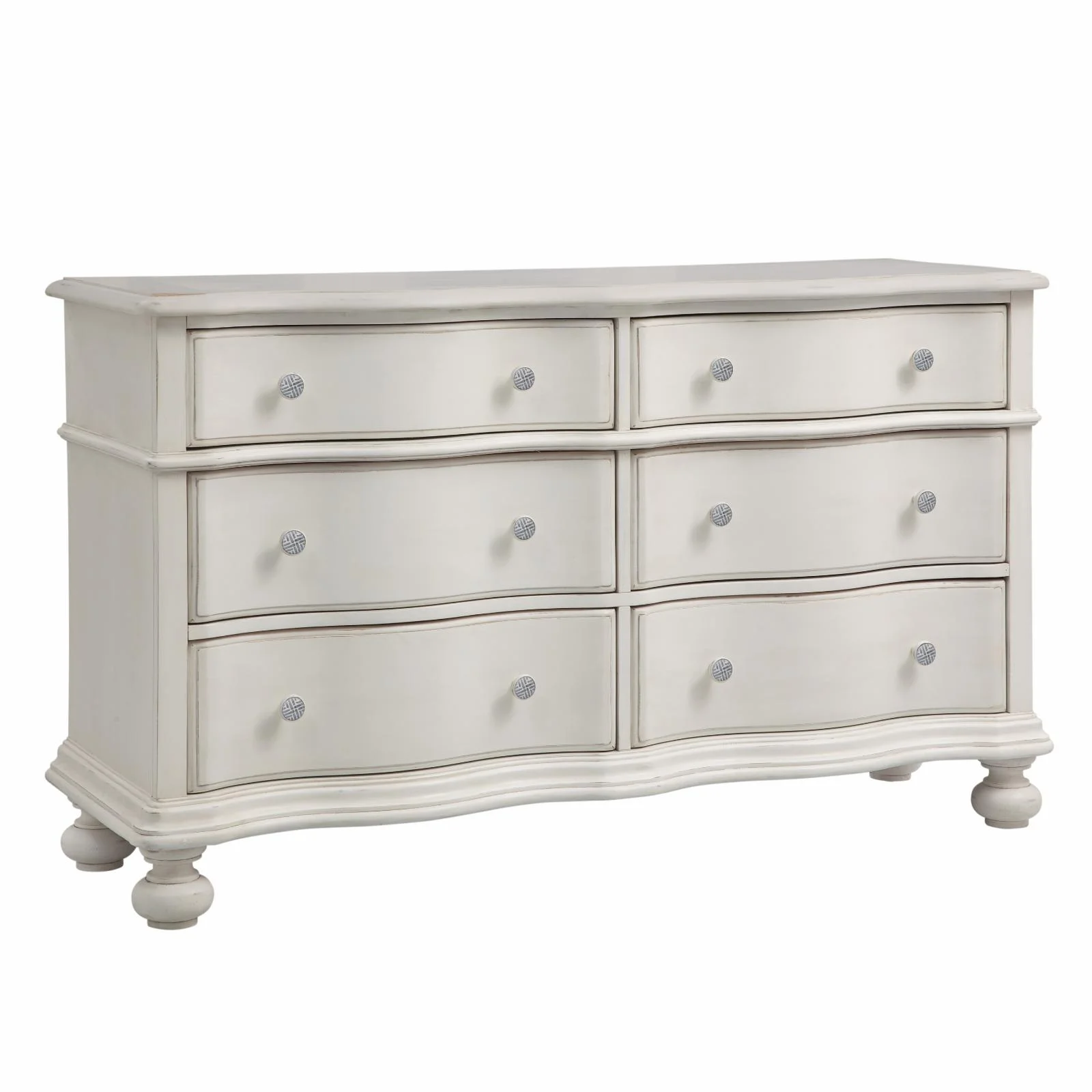 American Woodcrafters Rodanthe Dove White Six-drawer Wood Bureau