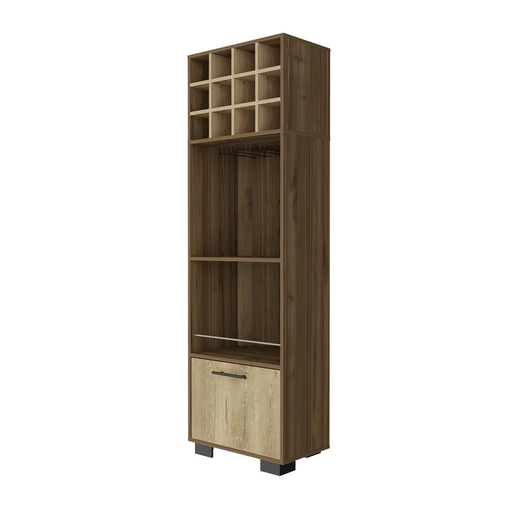 FM FURNITURE Aubree Bar Cabinet  Mahagony (brown) / Macadamia Engineered Wood