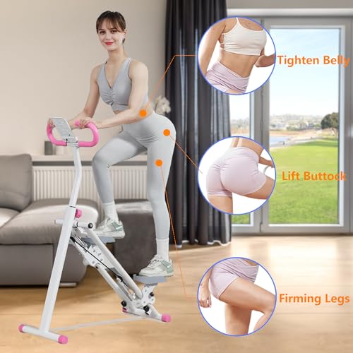 Stair Stepper for Home Gym Folding Vertical Climber Cardio Exercise Machine for Full Body Workout Machine, Adjustable Handlebar & Pedals, 300LBS Load