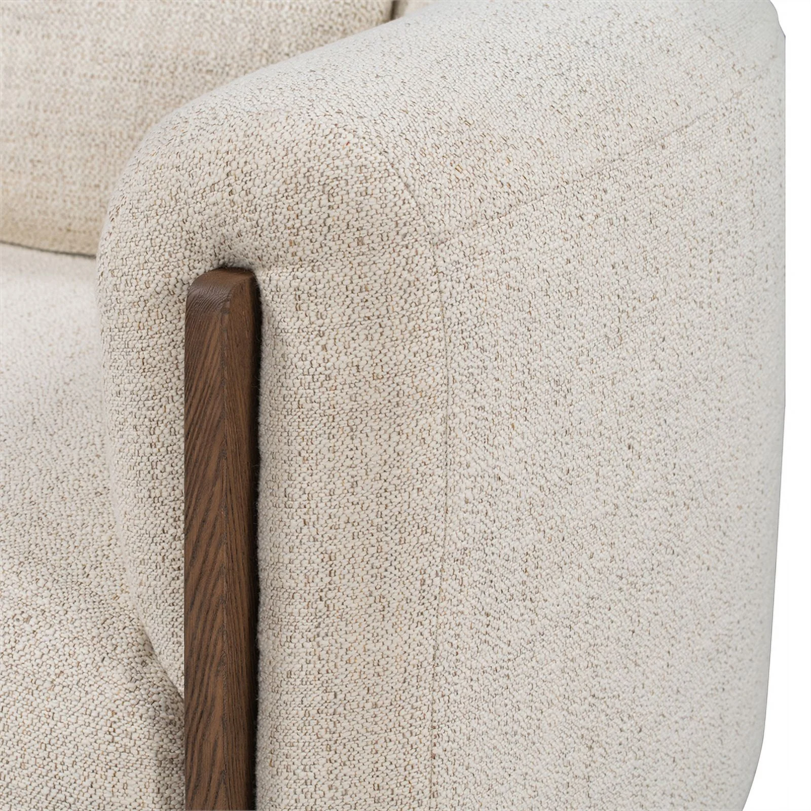 Pemberly Row Upholstered Traditional Fabric Accent Chair in Cream