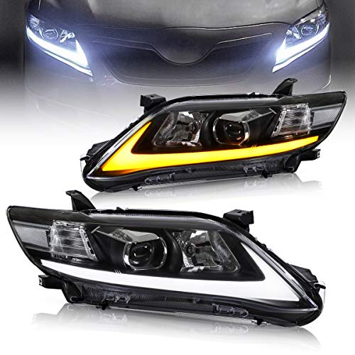 VLAND Led Projector Headlights Compatible with 2010 2011 Camry Base, LE, SE and XLE(US Version) w/Sequential