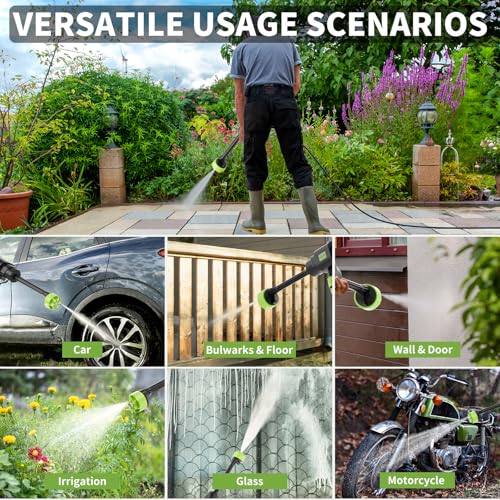 Cordless Portable Pressure Washer, 3.0Ah Battery Powered Handheld Car Washer with 6-in-1 Nozzle, Small Electric Power Cleaner for Car, Garden, Fence, Patio, Floor