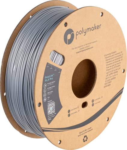 Polymaker PLA PRO Filament 1.75mm 1kg, Tough & High Rigidity White 3D Printing Filament, PolyLite PLA PRO 3D Printer Filament 1.75mm, Print with Most 3D Printers