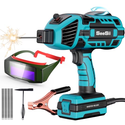 Seesii Handheld Welder,110V 120A Portable Welding Machine with True Color Auto Darkening Welding Goggles and Welding Chipping Hammer, Suitable For 3/64