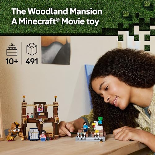 LEGO Minecraft Woodland Mansion Fighting Ring - Building Toy for Kids Age 10+ - Includes Steve, Garrett, & Henry Minecraft Figures, Plus a Chicken Jockey & More - Birthday Gift Idea for Fans - 21272