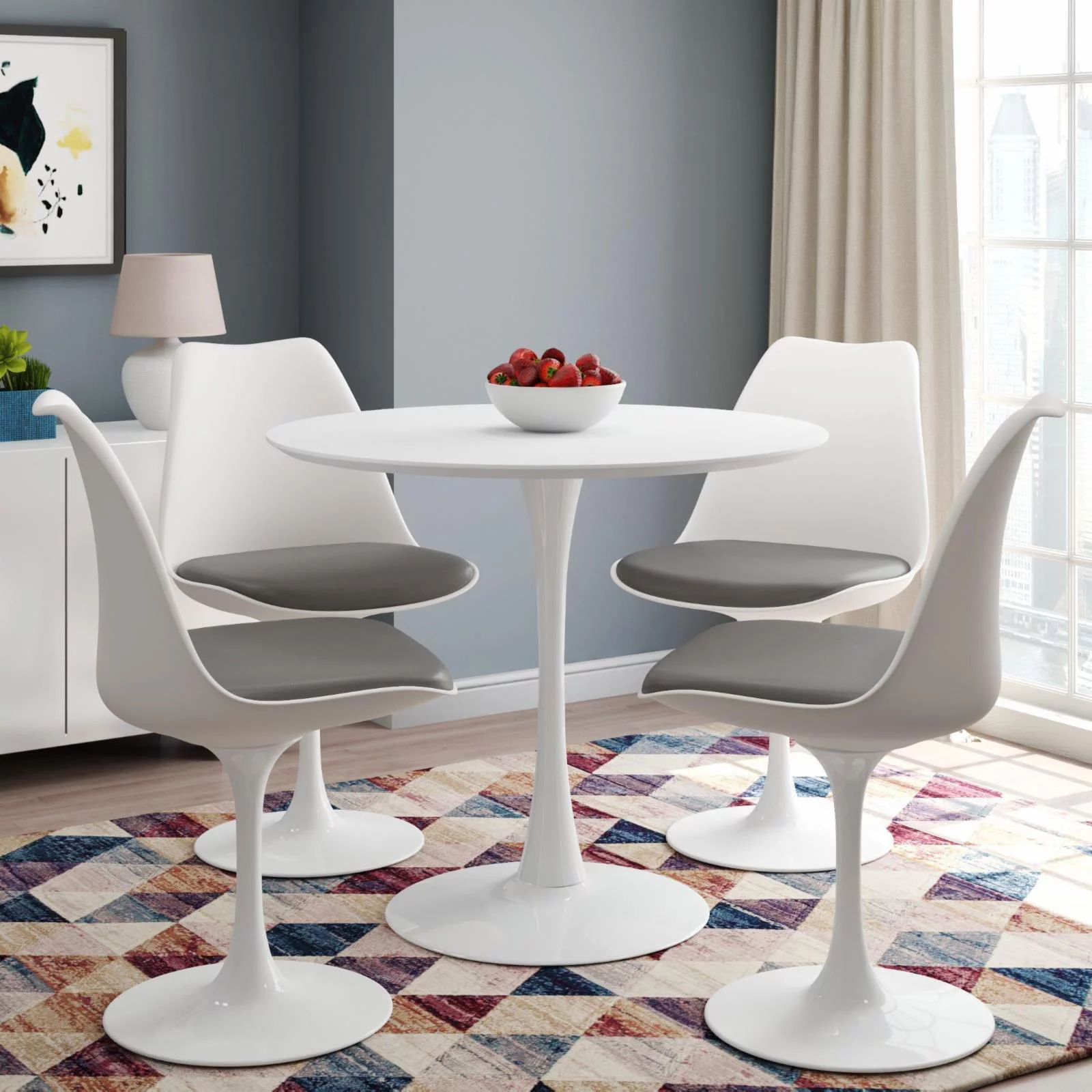 Aron Living Rose Round Wood Top Dining Table