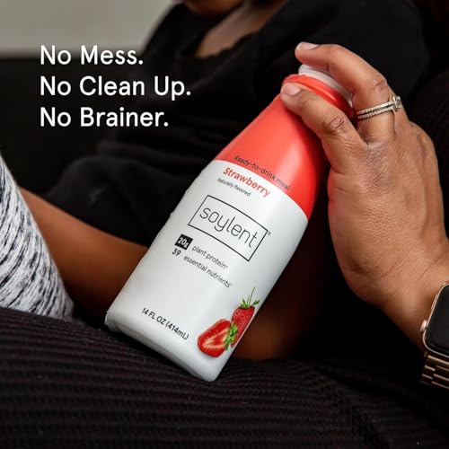 Soylent Complete Meal Replacement Shake, Gingerbread, 16g Complete Protein, Ready-to-Drink Plant Based Protein Drink, 1g Sugar, 11oz (12 Pack)