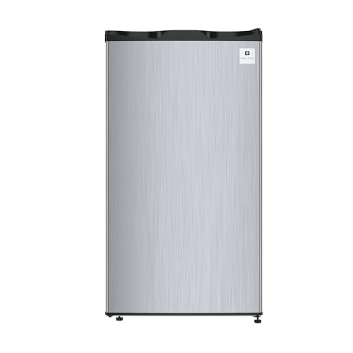ACFR322 RCA Mini Refrigerator, Compact Freezer Compartment, Adjustable Thermostat Control, Reversible Door, Ideal Fridge for Dorm, Office, Apartment, Platinum Stainless, 3.2 Cubic Feet