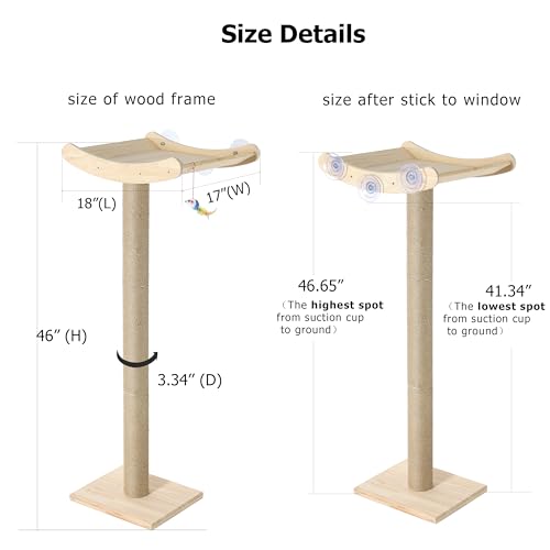 Cat Window Perch with Tall Scratching Posts, Inside 46