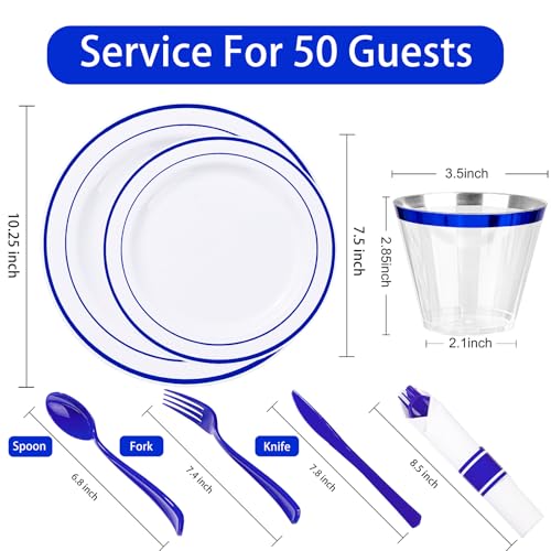 WELLIFE 350-Piece Gold Disposable Plates and Cutlery Set - Premium 10.25