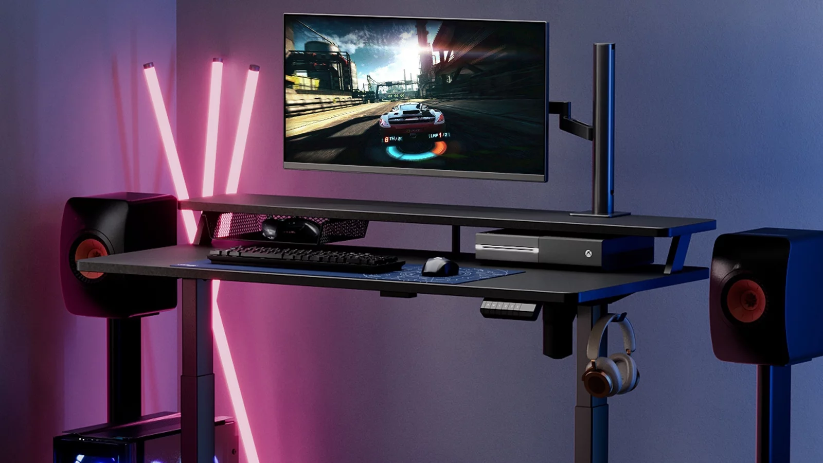 Fenge 2 Tier Electric Standing Desk Height Adjustable Stand up Desk