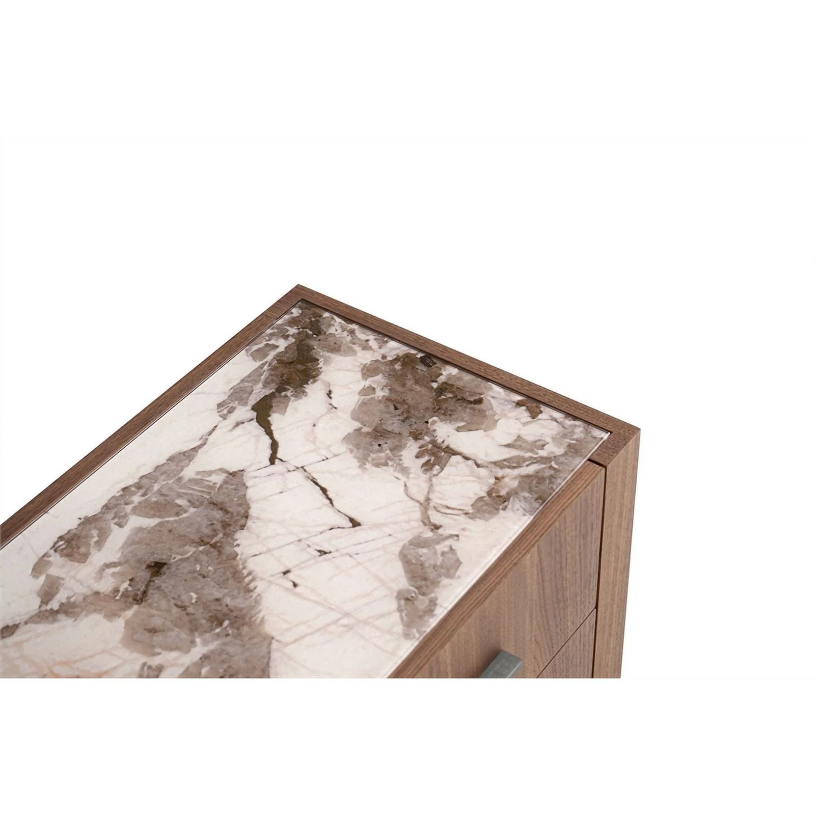 Modrest Nova Domus Bailey 2-Drawer Engineered Wood Nightstand in Walnut