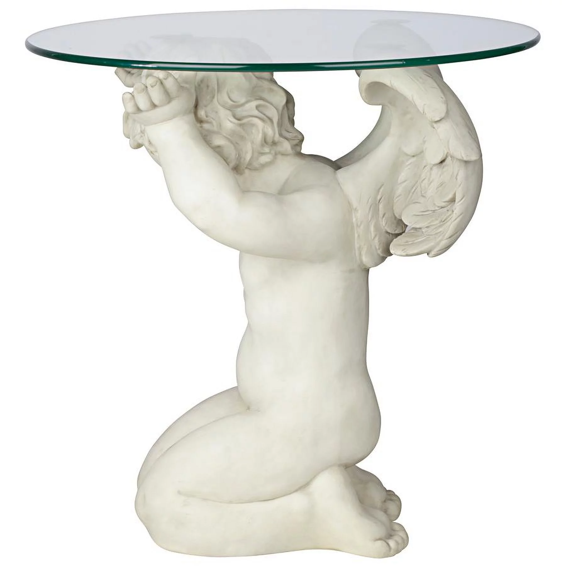 Design Toscano Cherubs Care Angelic Glass-Topped Sculptural Table
