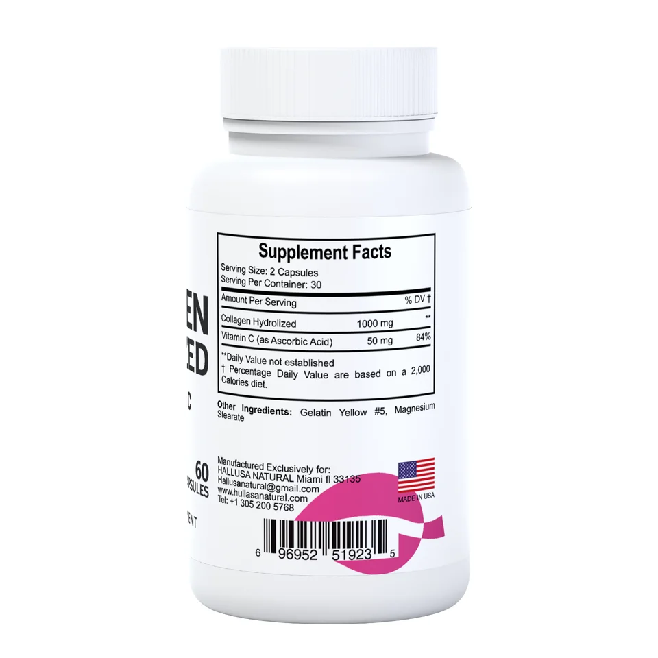 HYDROLYZED COLLAGEN Complex - Skin, Hair & Joint Care - Anti-Aging - 60 Caps