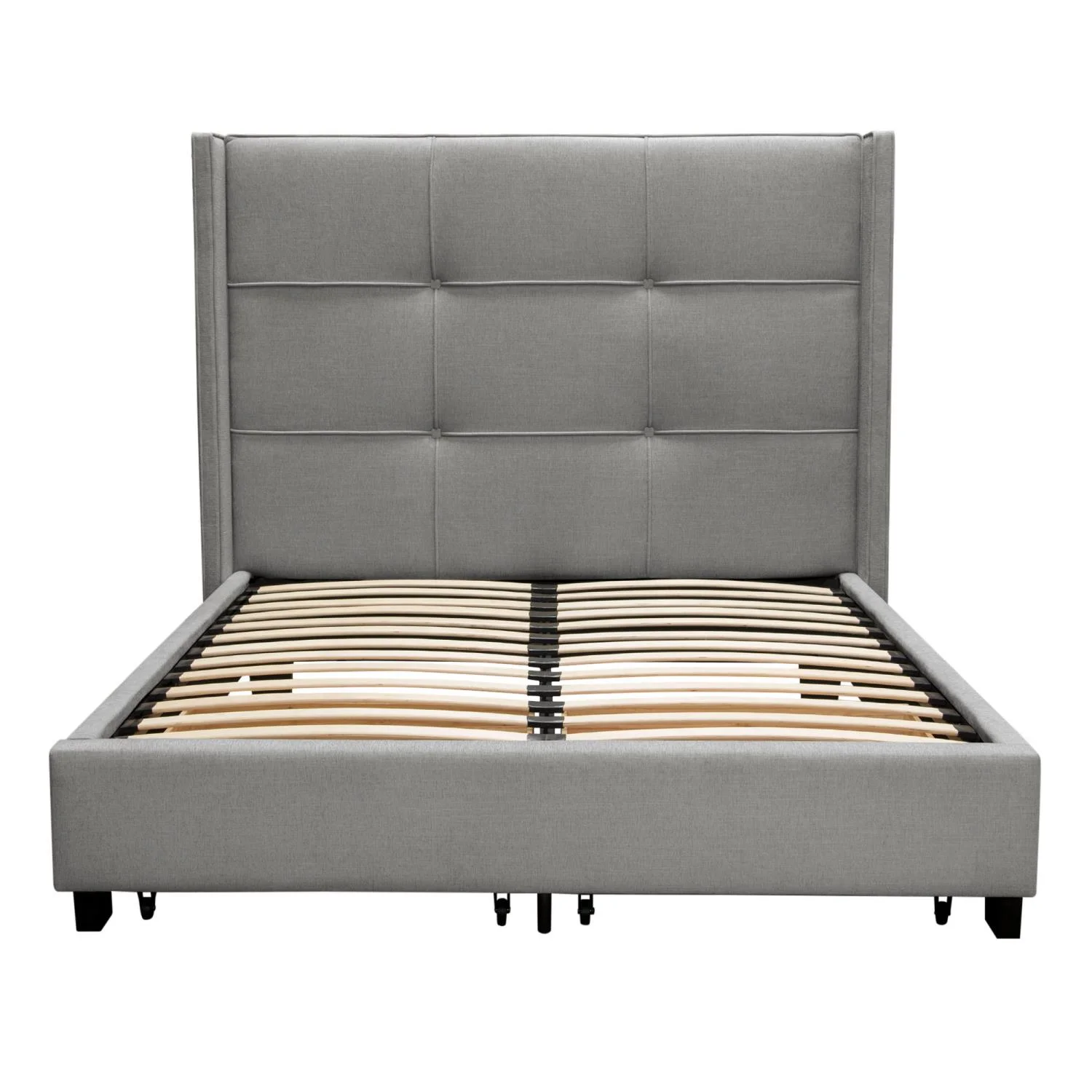 Diamond Sofa 59 in. Polyester Tufted Bed in Gray (Eastern King: 88 in. L x 86 in. W x 59 in. H)