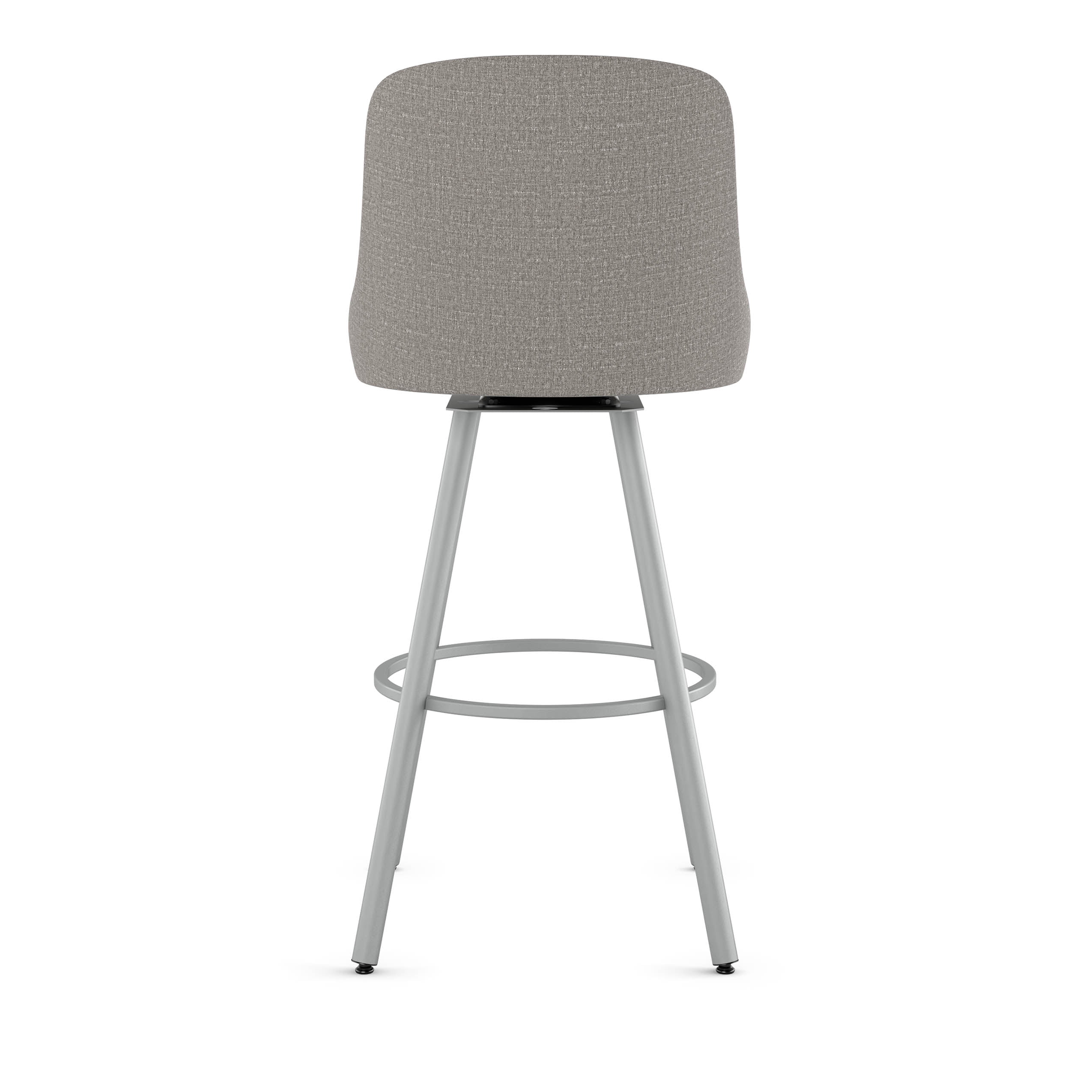 Amisco Kelsea 30 In. Swivel Bar Stool - Silver Grey Polyester / Shiny Grey Metal