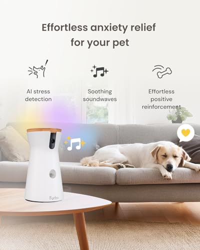 Furbo 360° Cat Camera - Unlock Camera & Smart Features w/Paid Plan: Home Security & Pet Safety Alerts, Rotating Treat Dispenser w/Speaker, Smart Cam w/Phone App (Subscription Required, 3mo Minimum)