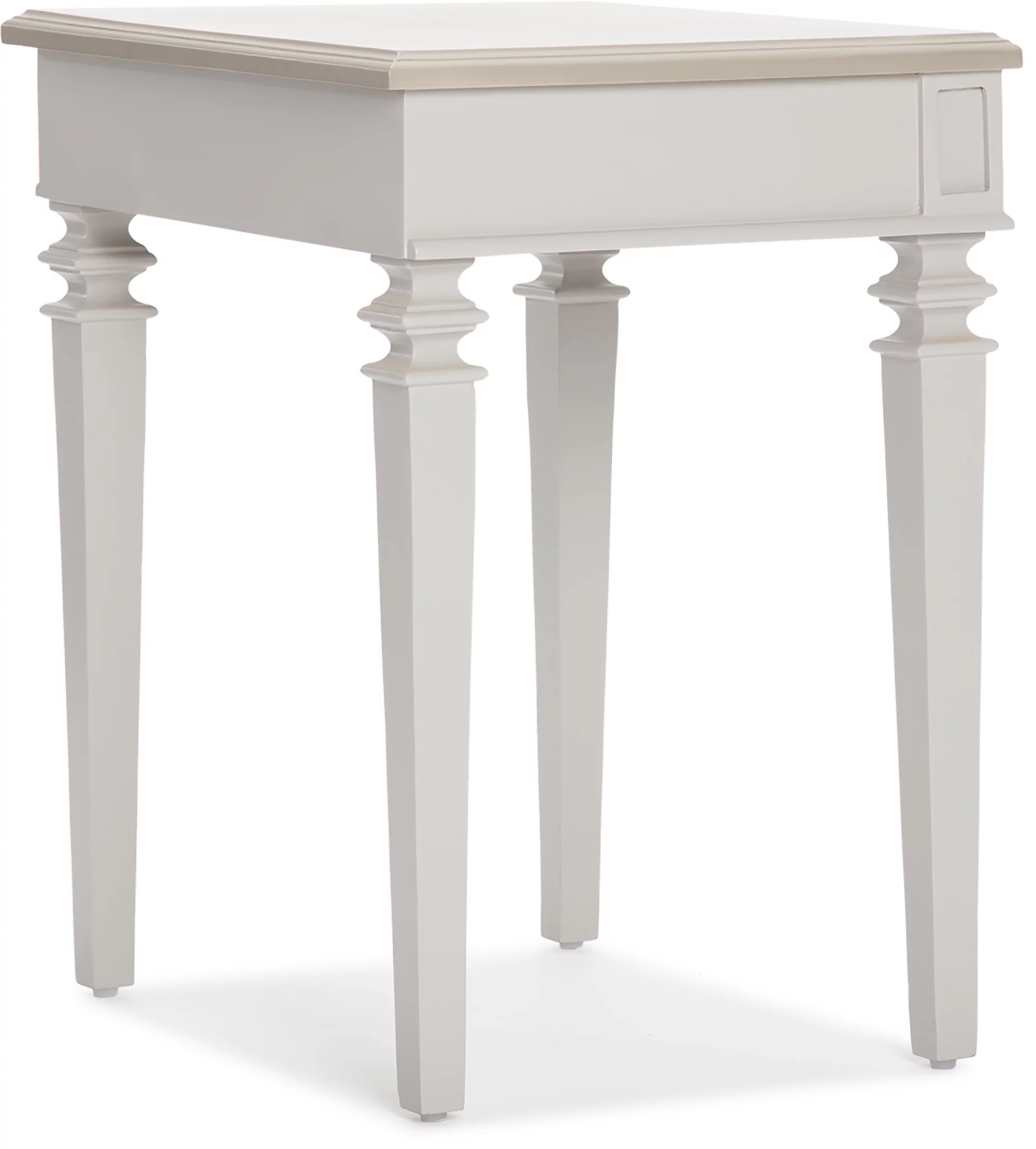 Finch Benson Traditional Solid Wood End Table Nightstand with Drawer, Light Gray