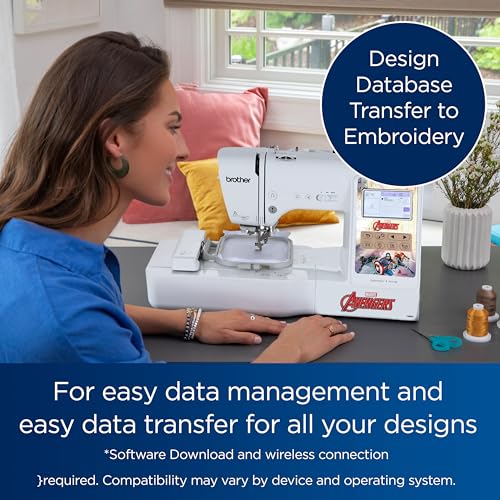 Brother LB5500M Marvel 2-in-1 Combo Sewing & Embroidery Machine, 16.5 x 7.76 x 12.1 inches, White