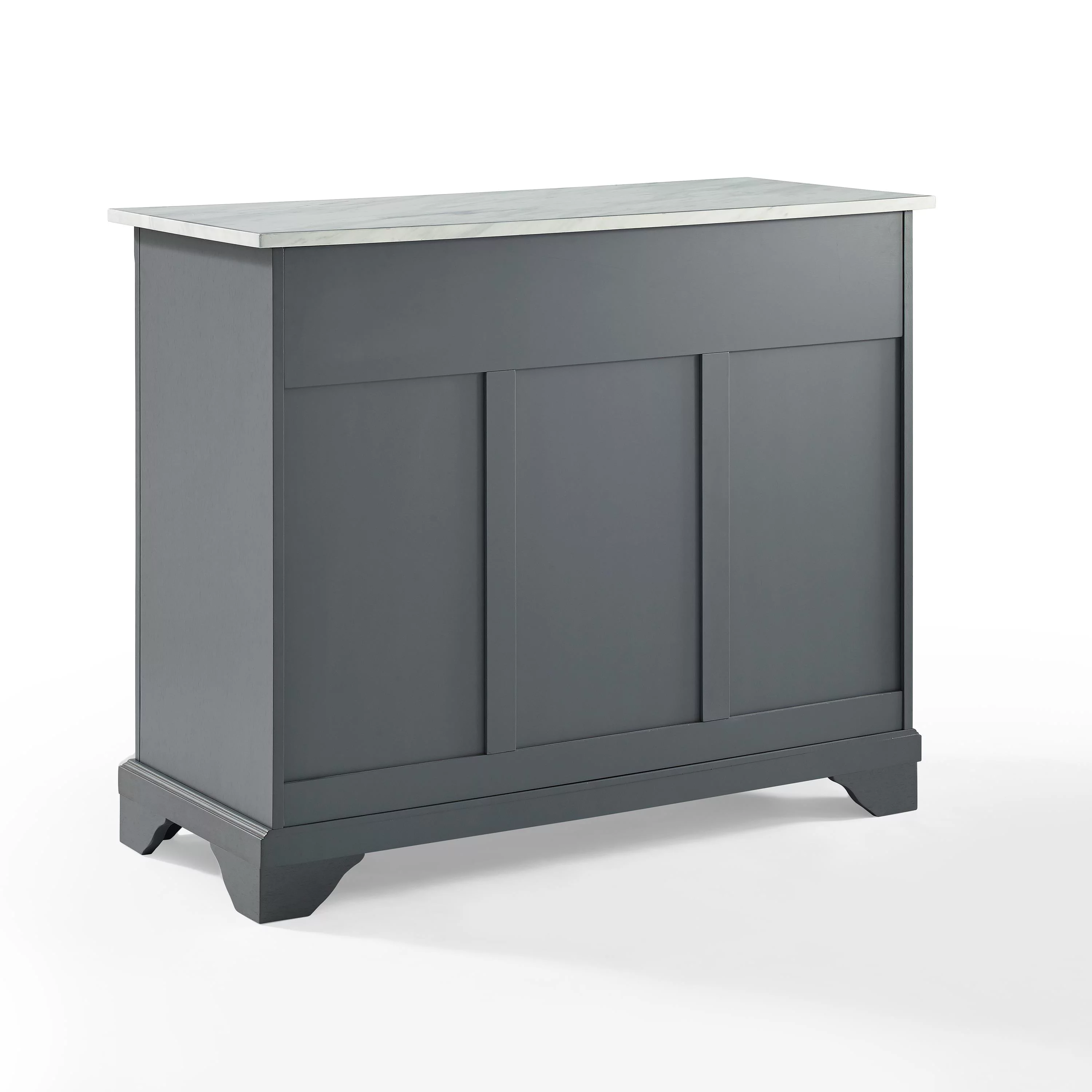 Crosley Furniture Avery Wood/Faux Marble Top Kitchen Island in Gray