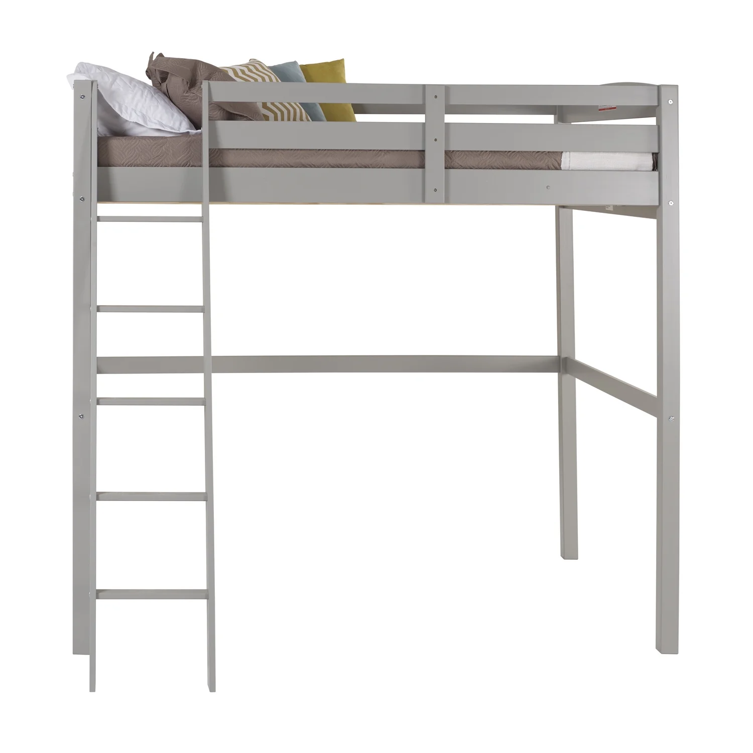 Camaflexi Tribeca Solid Wood High Loft Bed Frame Full in Gray