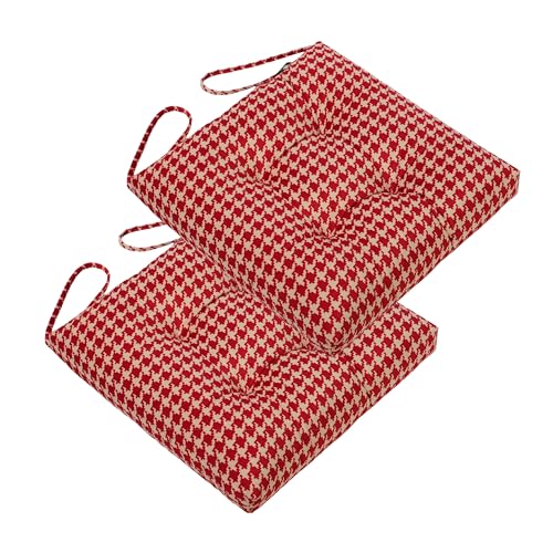 2-Pack Outdoor/Indoor Wicker Patio Seat Cushion Pad with Ties - Dining Chair Cushion, 17