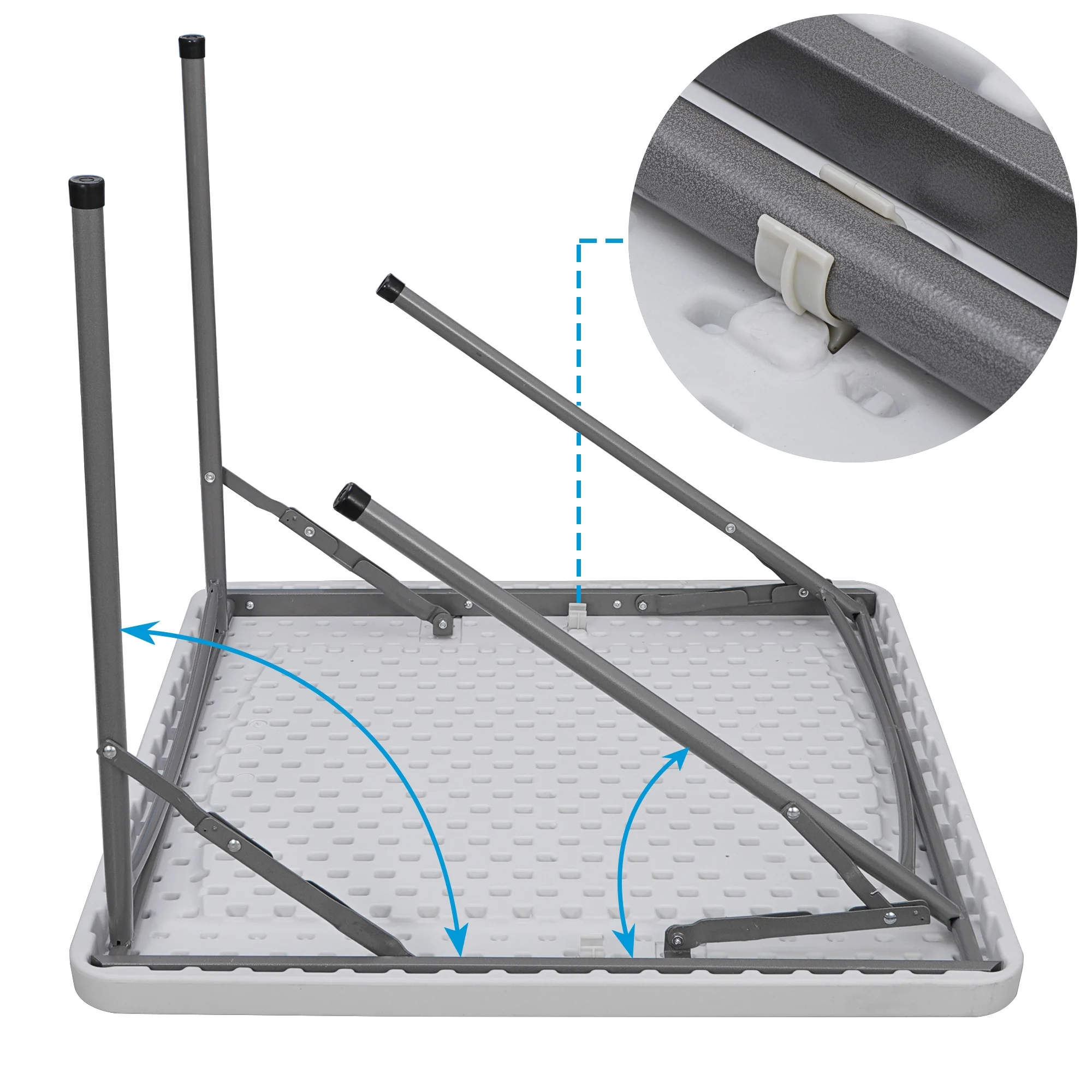 Segawe Camping Table, White, 3 ft, 3 ft