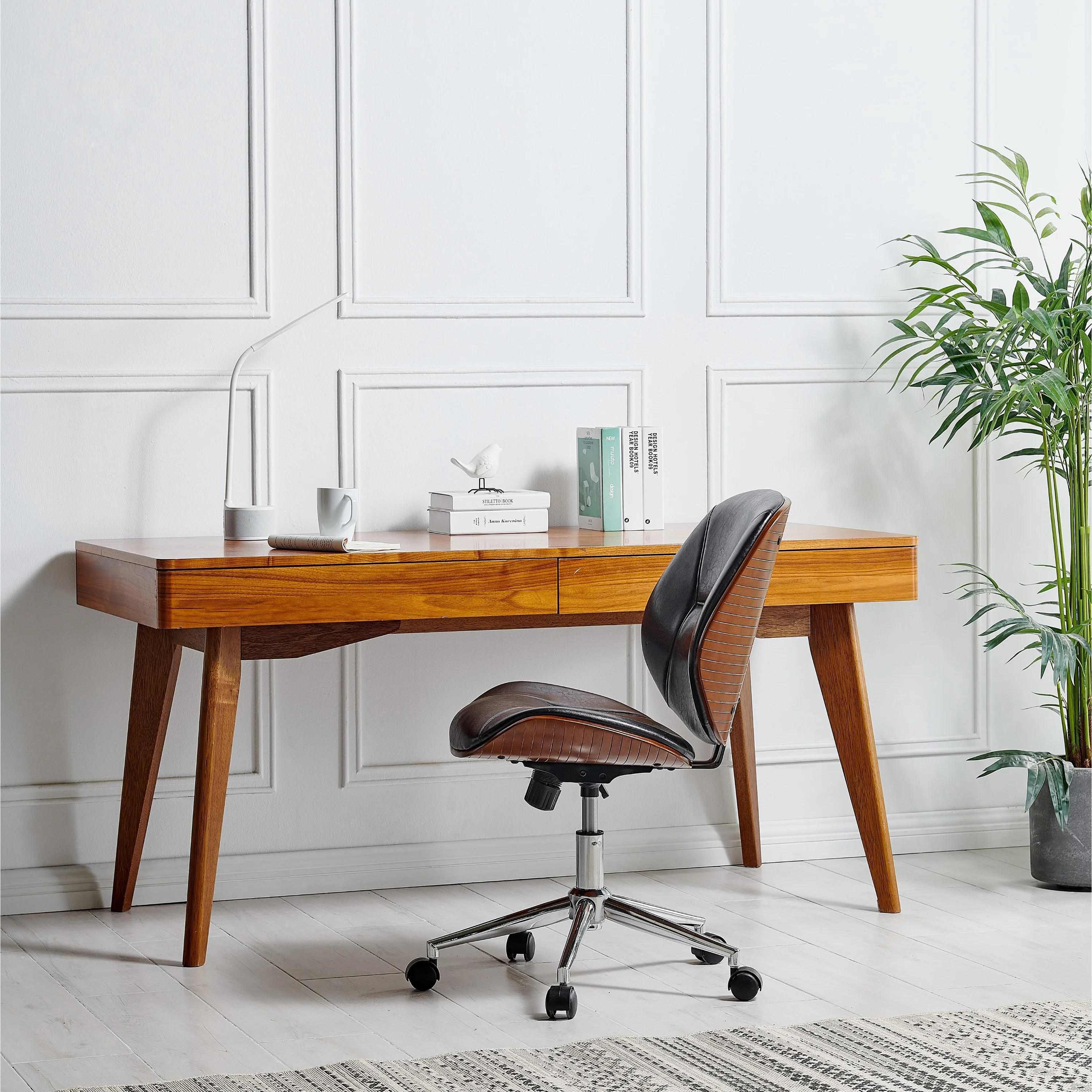 Shaun PU Leather Bamboo Office Chair