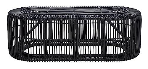 Safavieh Home Collection Jabez Tropical Coastal Rattan Oval (Fully Assembled) Coffee Table