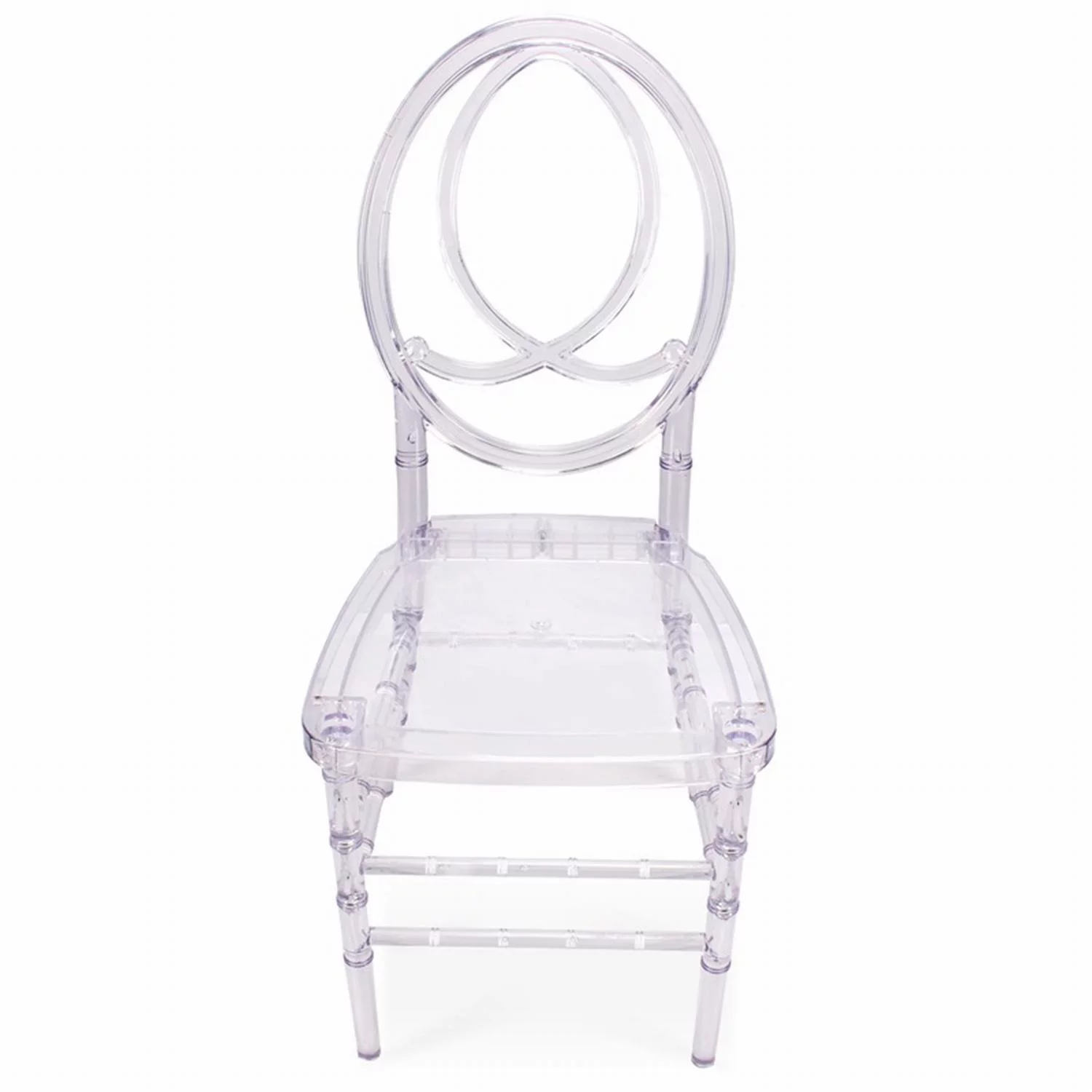 FOH Upgraded 4Pcs Cross Back Stacking In Clear Crystal Chiavari Ghost Chairs, Stackable Transparent Elegant Party Event Wedding Chairs, Reception Dining Side Clear Chairs