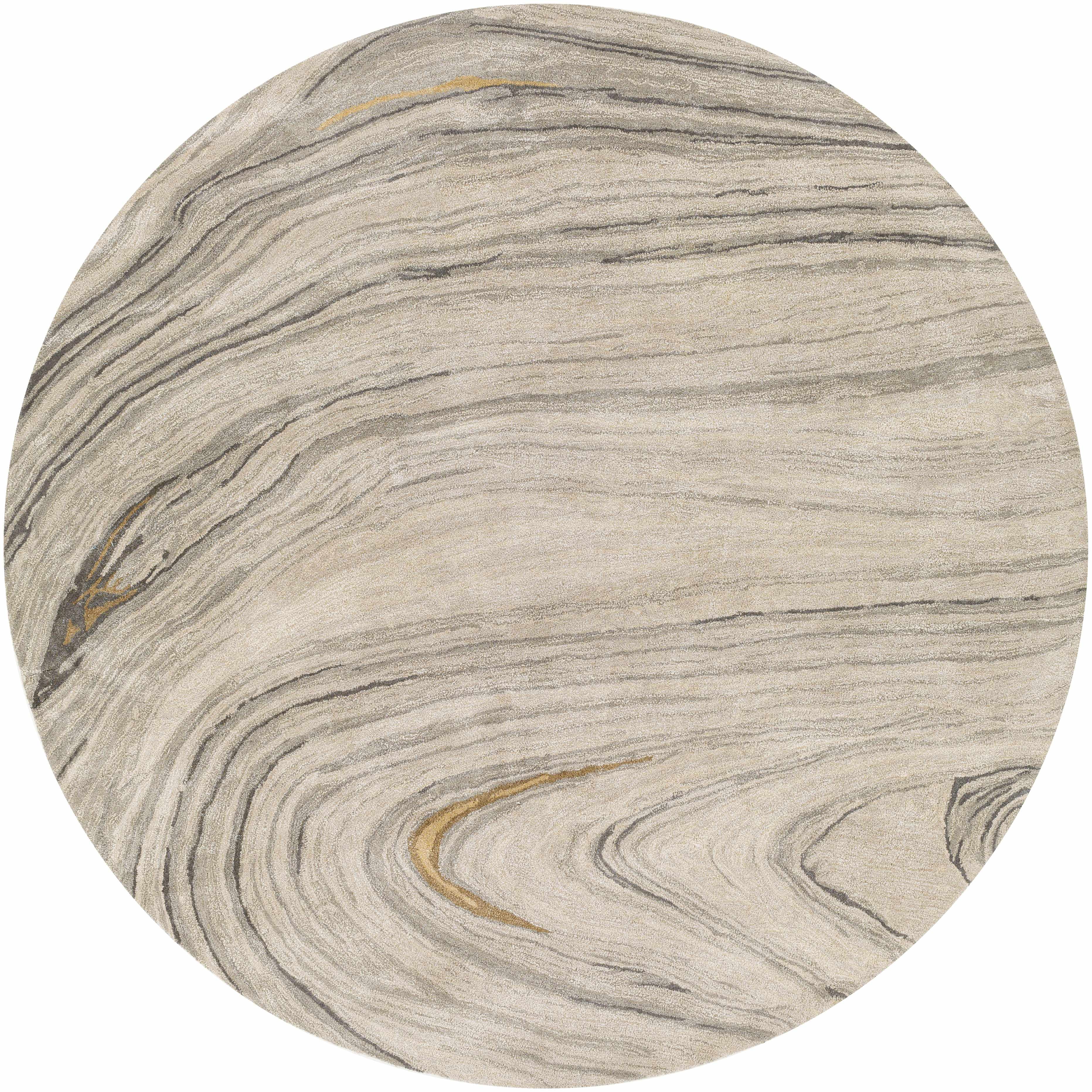 Hauteloom Berino Living Room, Bedroom Area Rug - Modern - Gray, Brown - 6'-Round