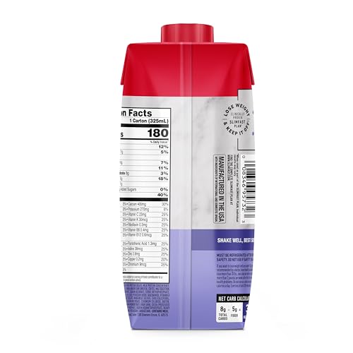 SlimFast Protein Shake, Chocolate- 20g Protein, Meal Replacement Shake Ready to Drink, High Protein with Low Carb and Low Sugar, 24 Vitamins and Minerals, 12 Count (Pack of 1) (Packaging May Vary)