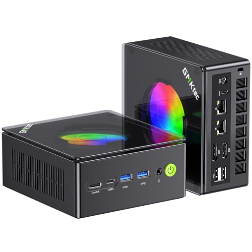 GMKtec M5 Plus Mini PC, AMD Ryzen 7 5825U (Upgraded 7430U/ 5700U), 16GB RAM&512GB PCIe3.0 SSD Desktop Computer with Dual 2.5G LAN, BT 5.2, WiFi 6E, Triple Display/Home & Office