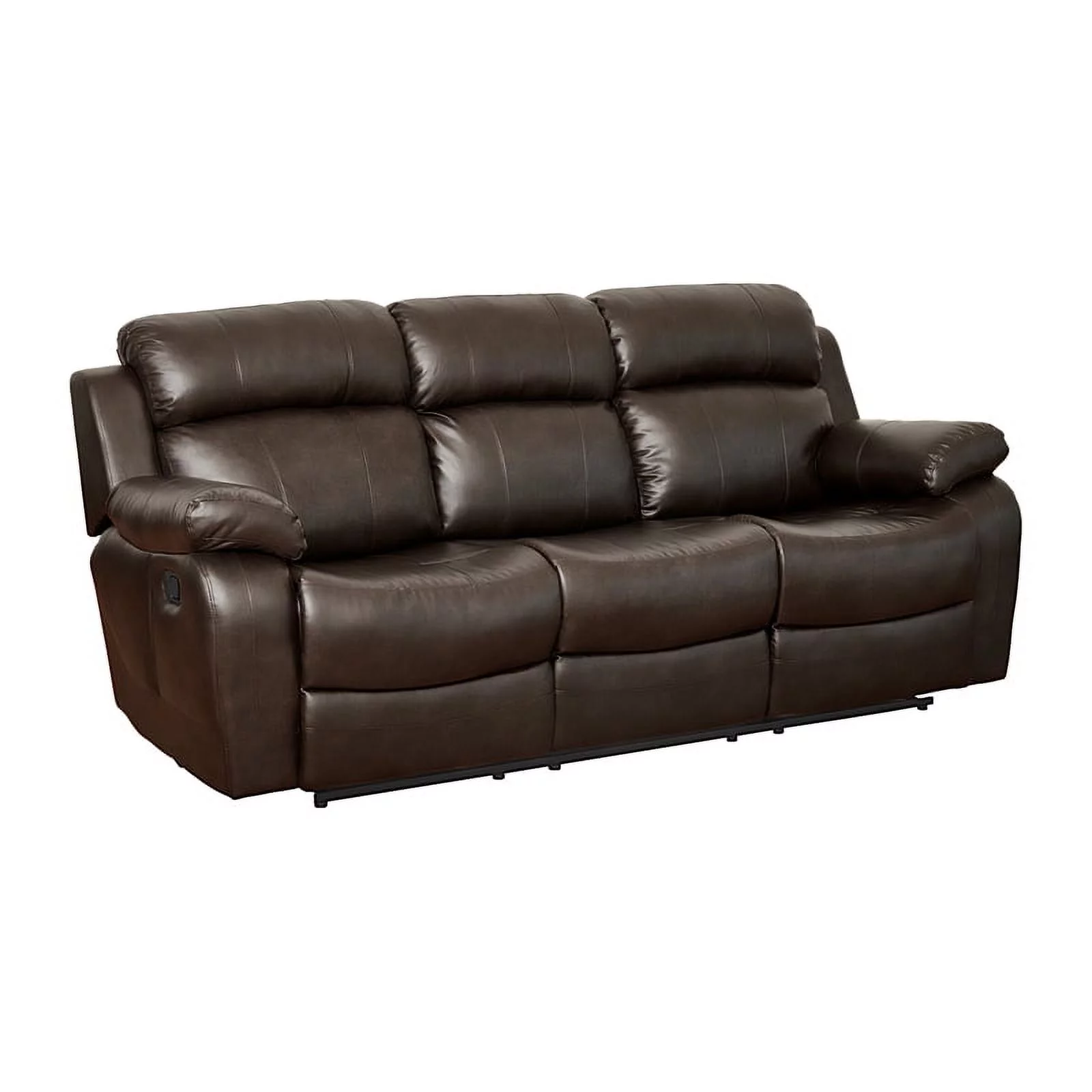 Lexicon Marille Double Reclining Sofa with Center Drop-Down Cup Holders in Brown