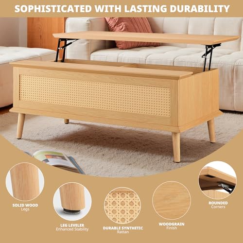 INK+IVY Teagan Lift-Top Rattan Coffee Table