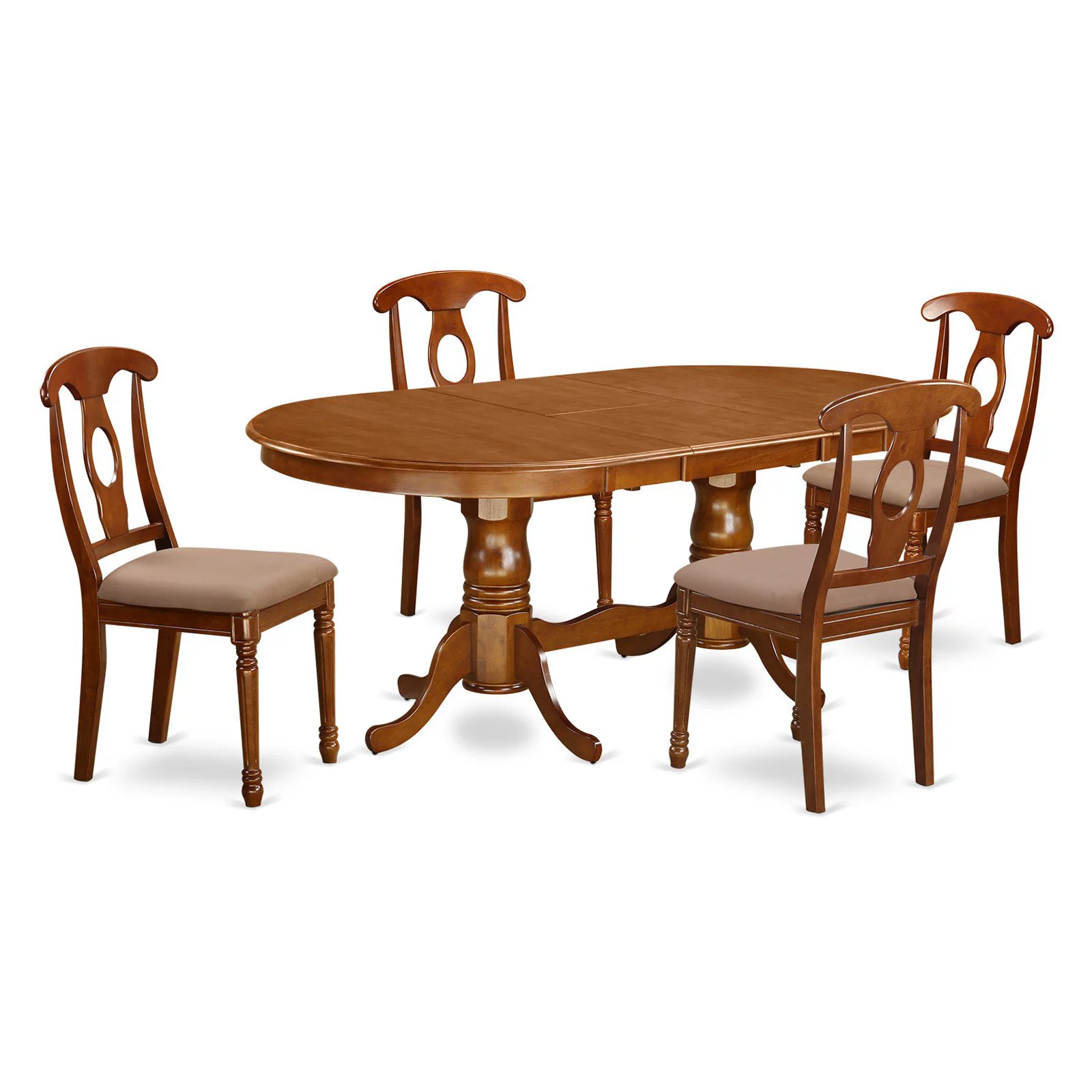 East West Furniture Dining Room Set-Dining Table With Wood Dining Chairs-Finish:Black & Cherry,Number of Items:5,Shape:Oval,Style:Wood Seat